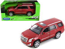 Load image into Gallery viewer, 2017 Cadillac Escalade with Sunroof Red Metallic 1/24-1/27 Diecast Model Car by Welly Welly
