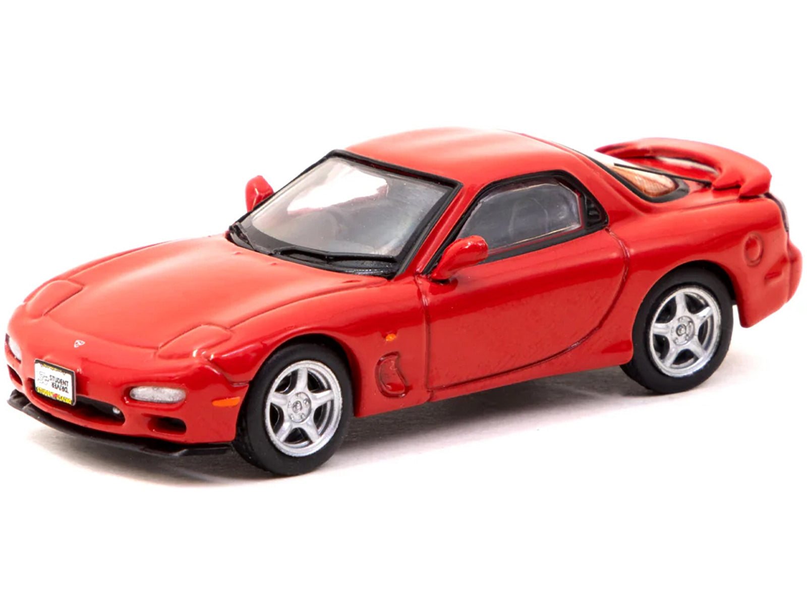 Mazda RX-7 FD3S RHD (Right Hand Drive) Red "Student Driver" "J Collection" Series 1/64 Diecast Model by Tarmac Works Tarmac Works