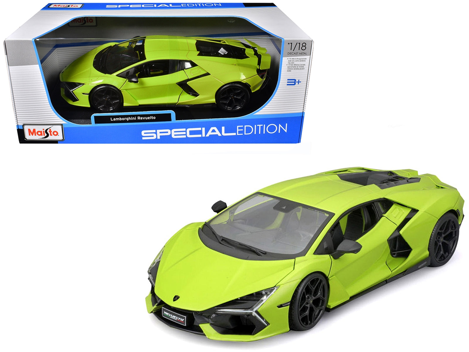 Lamborghini Revuelto Green Metallic "Special Edition" 1/18 Diecast Model Car by Maisto Maisto