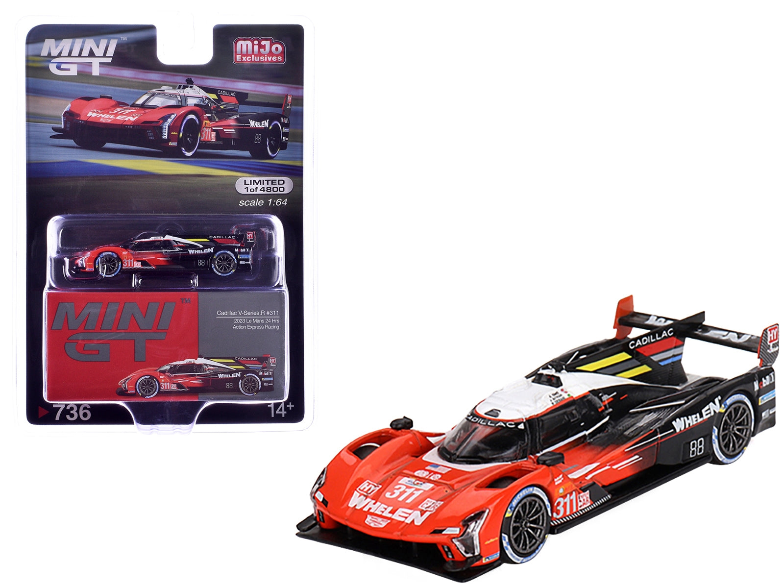 Cadillac V-Series.R #311 Jack Aitken - Pipo Derani - Alexander Sims "Action Express Racing" "24 Hours of Le Mans" (2023) Limited Edition to 4800 pieces Worldwide 1/64 Diecast Model Car by Mini GT Mini GT