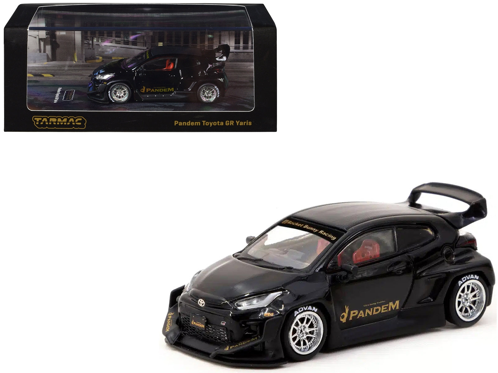 Toyota Pandem GR Yaris RHD (Right Hand Drive) Black "Road64" Series 1/64 Diecast Model Car by Tarmac Works Tarmac Works