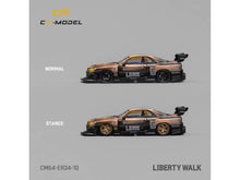 Load image into Gallery viewer, Nissan Skyline LB-ER34 &quot;Super Silhouette&quot; RHD (Right Hand Drive) #5 Brushed Bronze and Black with Extra Wheels 1/64 Diecast Model Car by CM Models CM Models
