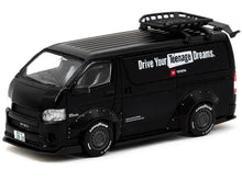 Load image into Gallery viewer, Toyota Hiace Widebody Van RHD (Right Hand Drive) Matt Black with Roof Rack &quot;Drive Your Teenage Dreams&quot; &quot;Hobby64&quot; Series 1/64 Diecast Model Car by Tarmac Works Tarmac Works
