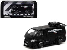 Load image into Gallery viewer, Toyota Hiace Widebody Van RHD (Right Hand Drive) Matt Black with Roof Rack &quot;Drive Your Teenage Dreams&quot; &quot;Hobby64&quot; Series 1/64 Diecast Model Car by Tarmac Works Tarmac Works
