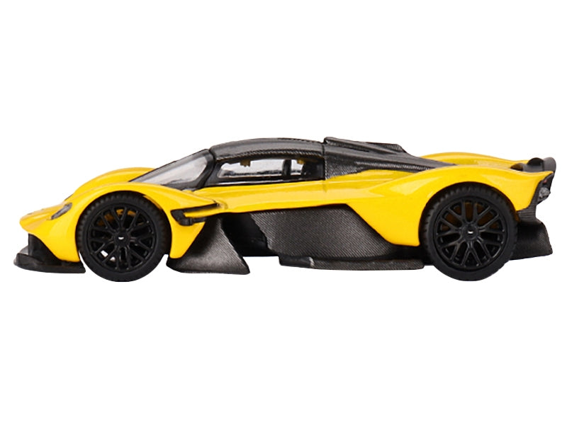 Aston Martin Valkyrie Sunburst Yellow with Carbon Top Limited Edition to 4200 pieces Worldwide 1/64 Diecast Model Car by Mini GT Mini GT