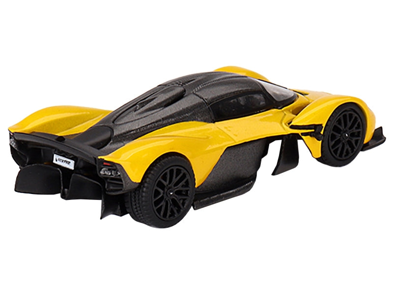 Aston Martin Valkyrie Sunburst Yellow with Carbon Top Limited Edition to 4200 pieces Worldwide 1/64 Diecast Model Car by Mini GT Mini GT