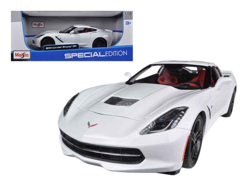 2014 Chevrolet Corvette Stingray C7 Z51 White 1/18 Diecast Model Car by Maisto Maisto