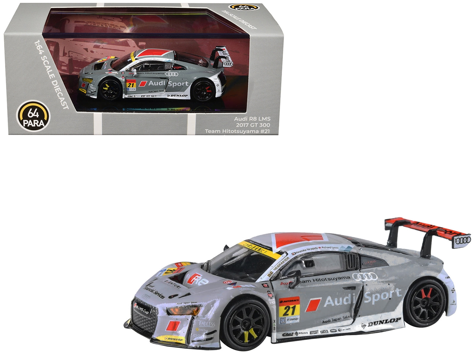 Audi R8 LMS #21 Richard Lyons - Masataka Yanagida "Team Hitotsuyama" "Super GT Series" (2017) 1/64 Diecast Model Car by Paragon Models Paragon