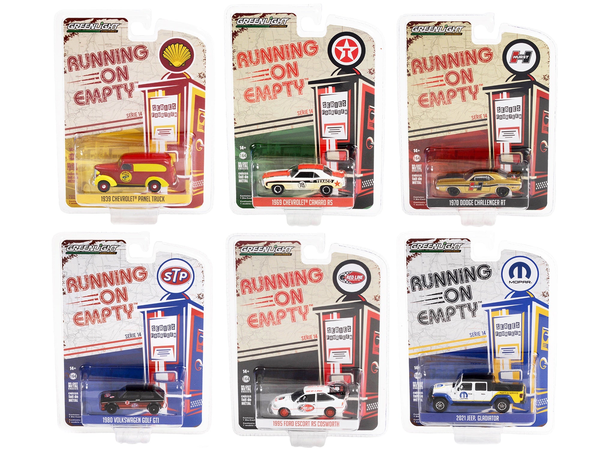 "Running on Empty" 6 piece Set Series 14 1/64 Diecast Model Cars by Greenlight Greenlight