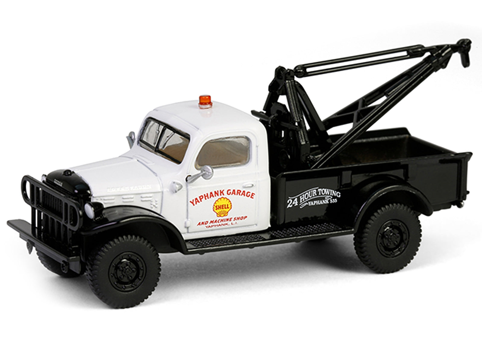 1945 Dodge Power Wagon Wrecker Tow Truck "Shell Oil" White and Black "Running on Empty" Series 17 1/64 Diecast Model Car by Greenlight Greenlight