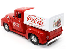 Load image into Gallery viewer, 1955 Ford F-100 Pickup Truck Red with White Canopy &quot;Drink Coca-Cola&quot; 1/24 Diecast Model Car by Motor City Classics Motorcity Classics
