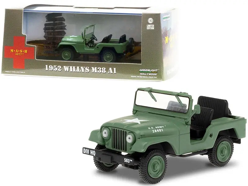 1952 Willys M38 A1 Army Green "MASH" (1972-1983) TV Series 1/43 Diecast Model Car by Greenlight Greenlight