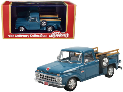 1965 Ford F-100 Stepside Pickup Truck Caribbean Turquoise with White Interior Limited Edition to 220 pieces Worldwide 1/43 Model Car by Goldvarg Collection Goldvarg Collection