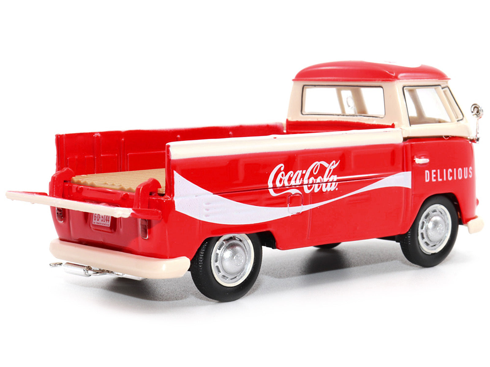 1962 Volkswagen T1 Pickup Truck Red and White "Refreshing Coca-Cola" 1/43 Diecast Model Car by Motor City Classics Motorcity Classics