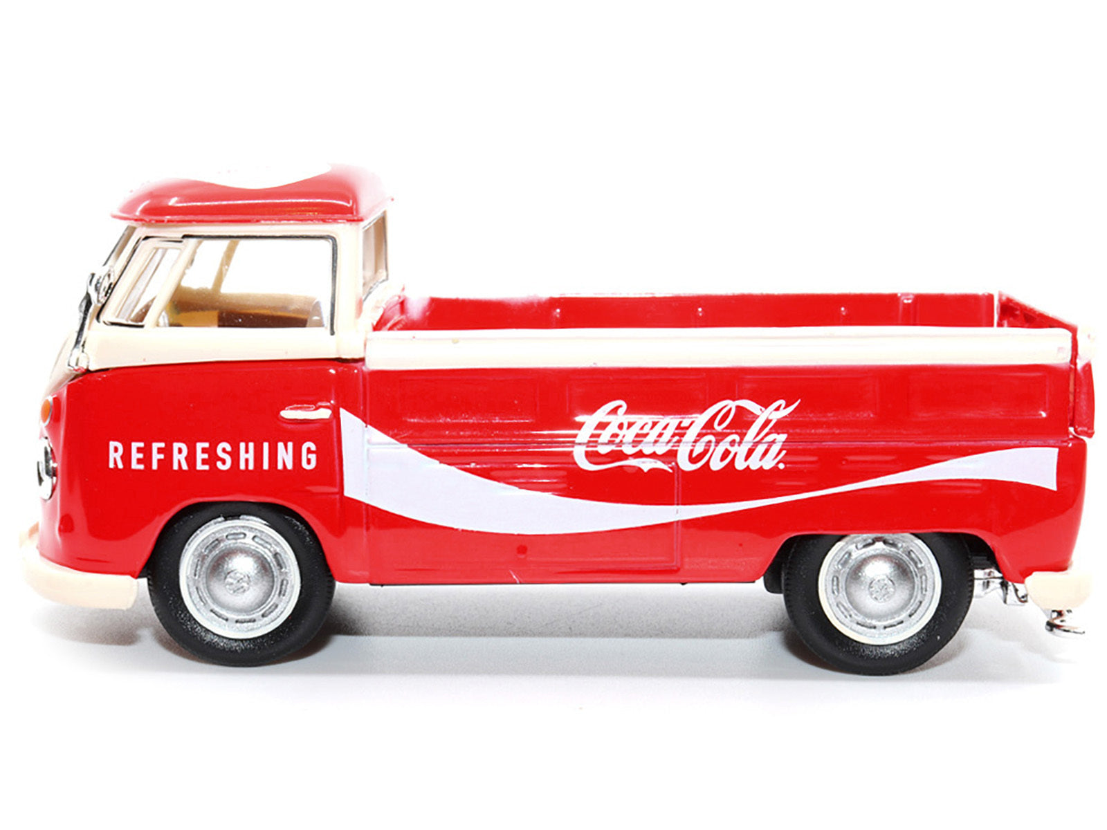 1962 Volkswagen T1 Pickup Truck Red and White "Refreshing Coca-Cola" 1/43 Diecast Model Car by Motor City Classics Motorcity Classics