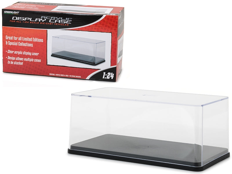 Collectible Display Show Case with Black Plastic Base for 1/24 Scale Models by Greenlight Greenlight