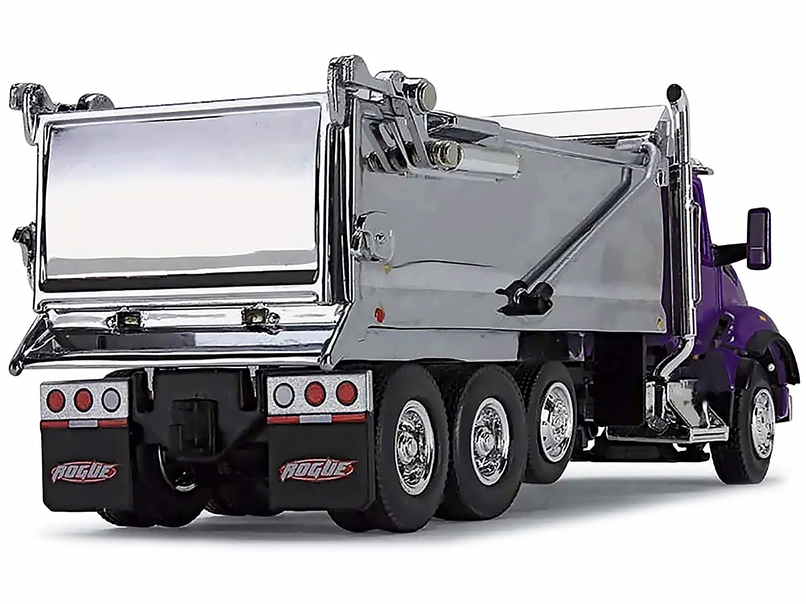 Kenworth T880 Day Cab with Rogue Transfer Dump Body Truck Purple and Chrome 1/64 Diecast Model by DCP/First Gear First Gear