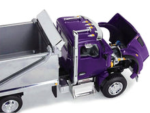 Load image into Gallery viewer, Kenworth T880 Day Cab with Rogue Transfer Dump Body Truck Purple and Chrome 1/64 Diecast Model by DCP/First Gear First Gear
