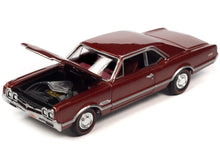 Load image into Gallery viewer, 1966 Oldsmobile 442 Autumn Bronze Metallic with Red Interior &quot;Vintage Muscle&quot; Limited Edition 1/64 Diecast Model Car by Auto World Autoworld
