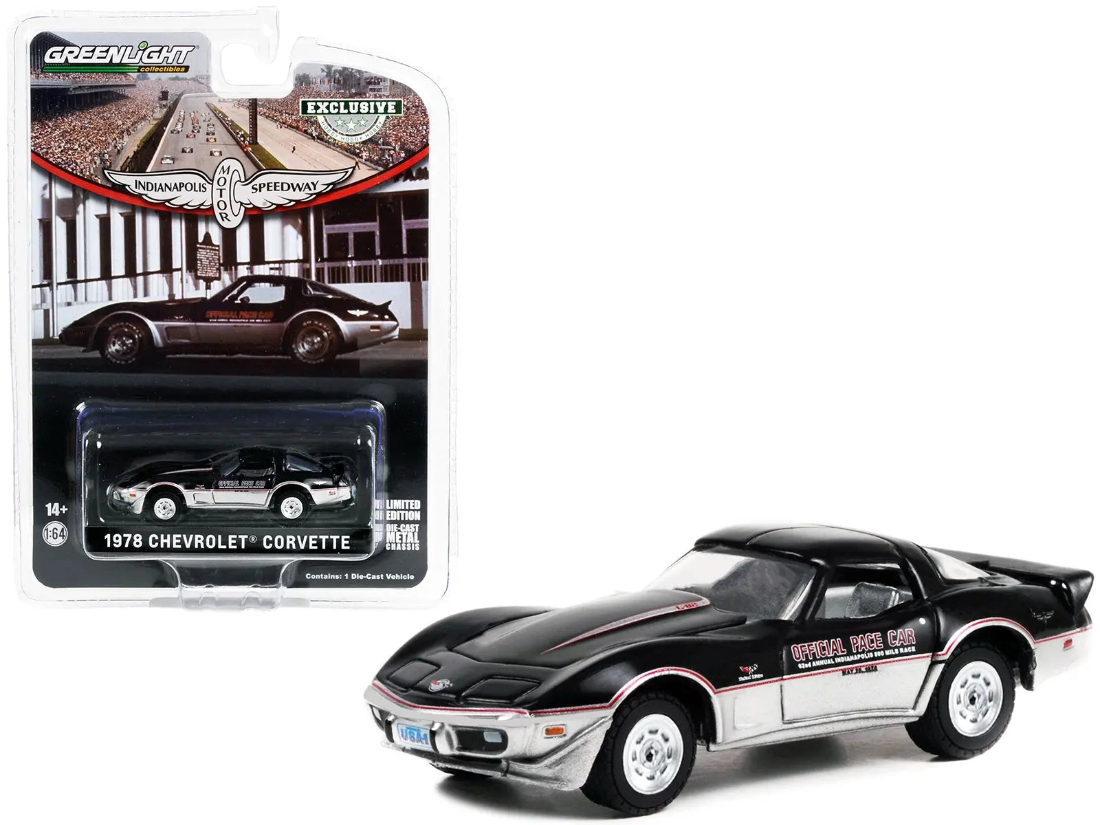 1978 Chevrolet Corvette "62nd Annual Indianapolis 500 Mile Race Official Pace Car" "Hobby Exclusive" Series 1/64 Diecast Model Car by Greenlight Greenlight