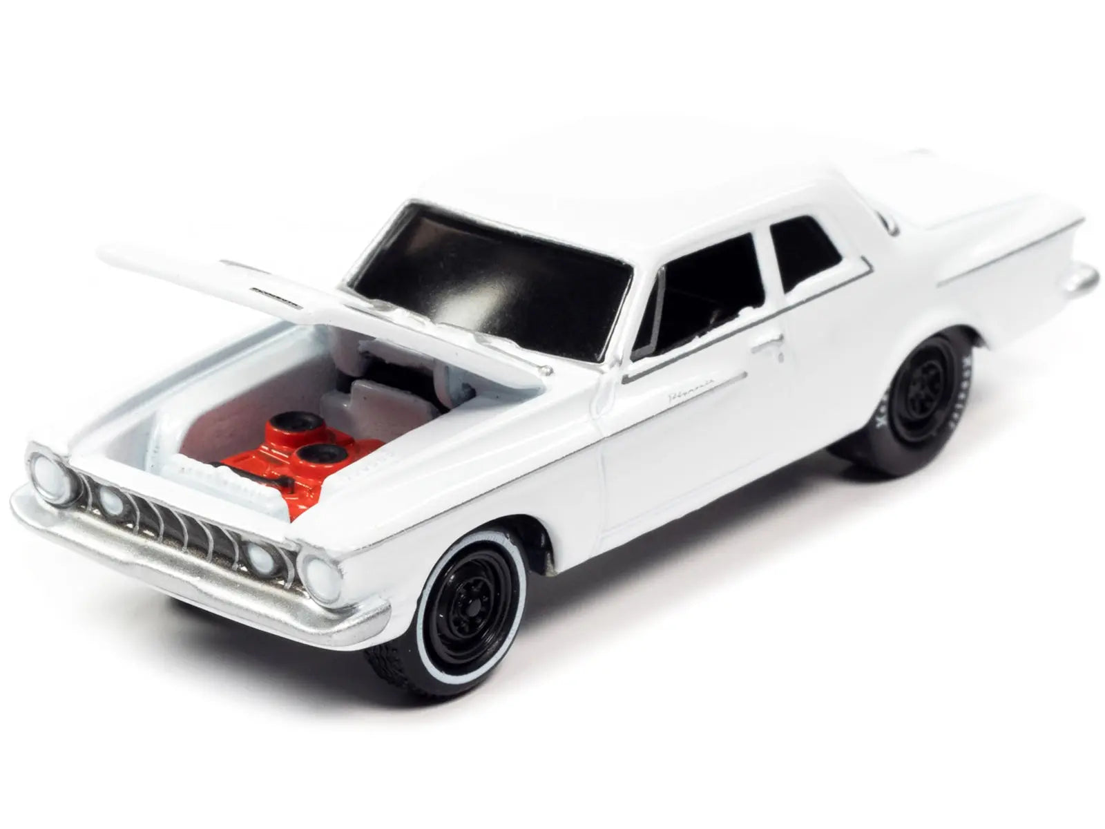 1962 Plymouth Savoy Max Wedge Alpine White "Classic Gold Collection" Series Limited Edition to 11880 pieces Worldwide 1/64 Diecast Model Car by Johnny Lightning Johnny Lightning