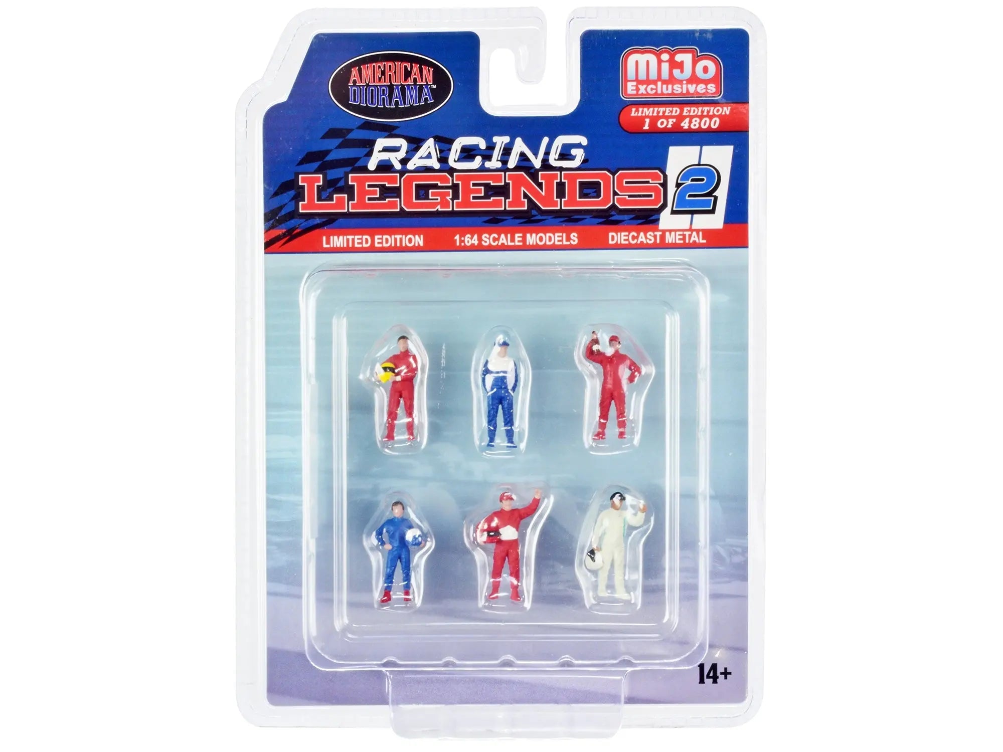 "Racing Legends 2" 6 piece Diecast Set (6 Driver Figures) Limited Edition to 4800 pieces Worldwide for 1/64 Scale Models by American Diorama American Diorama