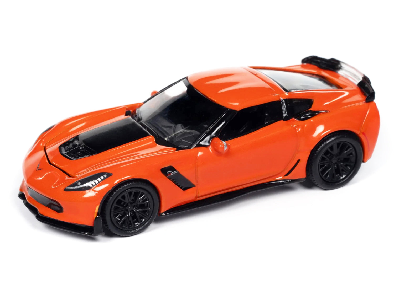 2019 Chevrolet Corvette Z06 Sebring Orange with Black Hood "Sports Cars" Series 1/64 Diecast Model Car by Auto World Autoworld