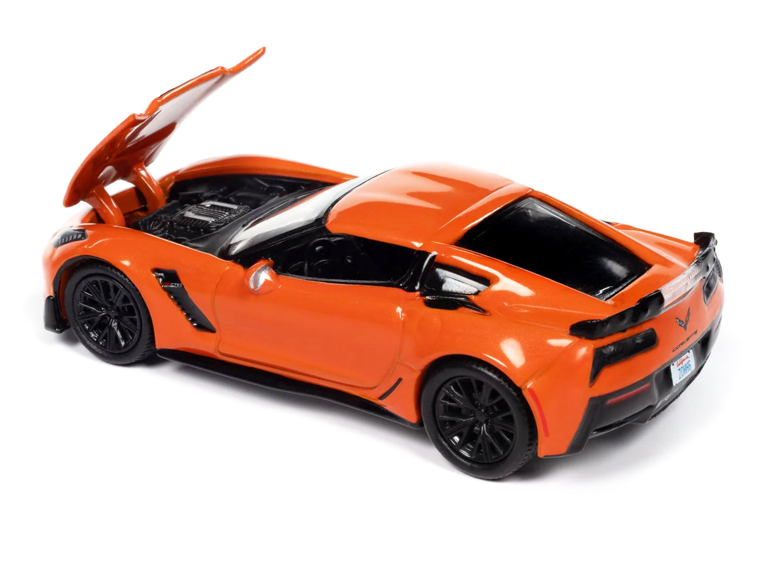 2019 Chevrolet Corvette Z06 Sebring Orange with Black Hood "Sports Cars" Series 1/64 Diecast Model Car by Auto World Autoworld