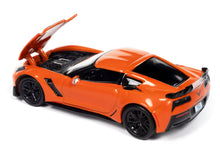 Load image into Gallery viewer, 2019 Chevrolet Corvette Z06 Sebring Orange with Black Hood &quot;Sports Cars&quot; Series 1/64 Diecast Model Car by Auto World Autoworld
