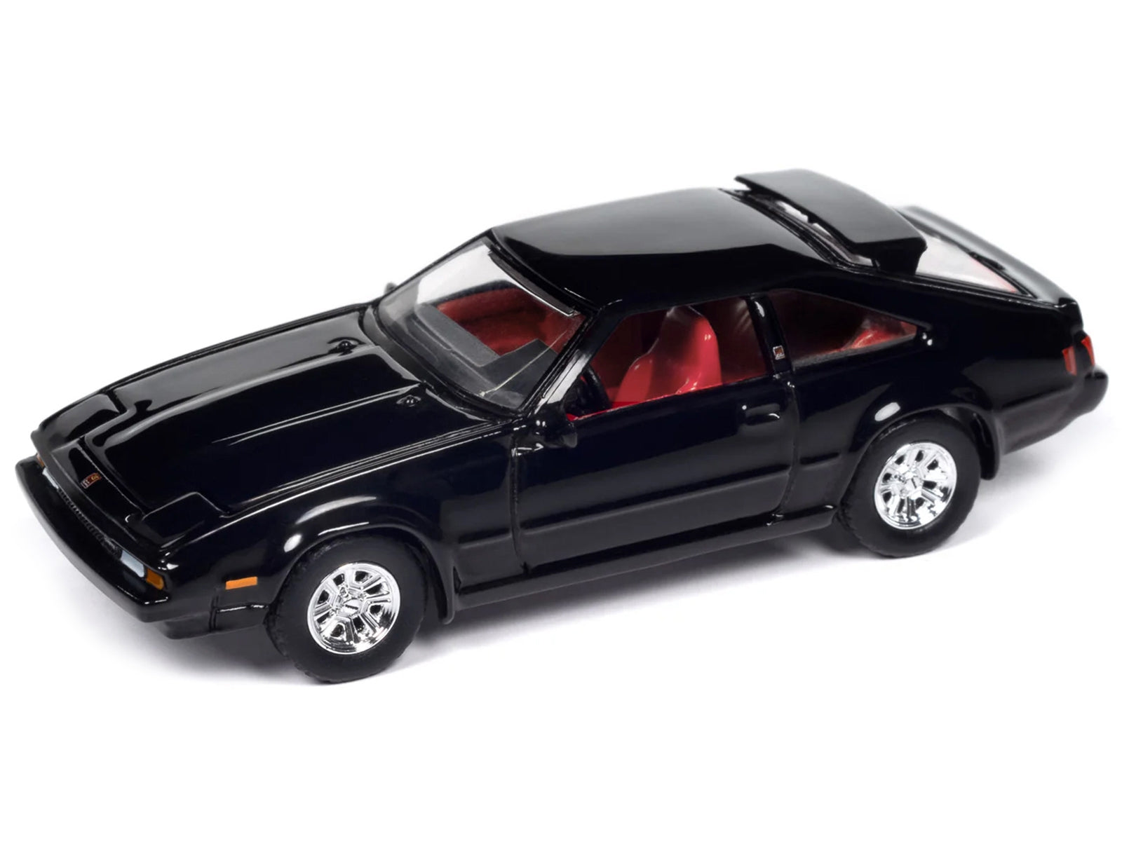 1983 Toyota Celica Supra Black with Red Interior "Import Legends" Series 1/64 Diecast Model Car by Auto World Autoworld