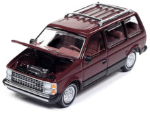 Load image into Gallery viewer, 1985 Dodge Caravan Van Crimson Red and Black &quot;Mighty Minivans&quot; Series 1/64 Diecast Model Car by Auto World Autoworld
