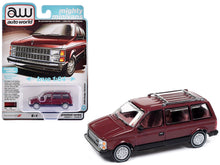 Load image into Gallery viewer, 1985 Dodge Caravan Van Crimson Red and Black &quot;Mighty Minivans&quot; Series 1/64 Diecast Model Car by Auto World Autoworld
