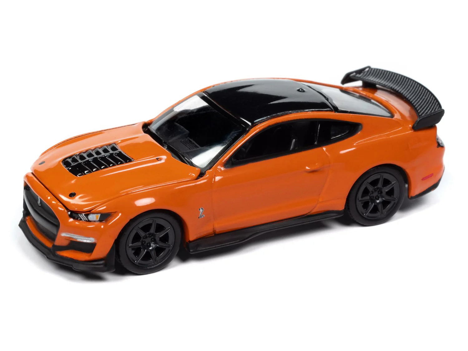 2021 Ford Mustang Shelby GT500 Carbon Fiber Track Pack Twister Orange with Black Top "Modern Muscle" Series 1/64 Diecast Model Car by Auto World Autoworld