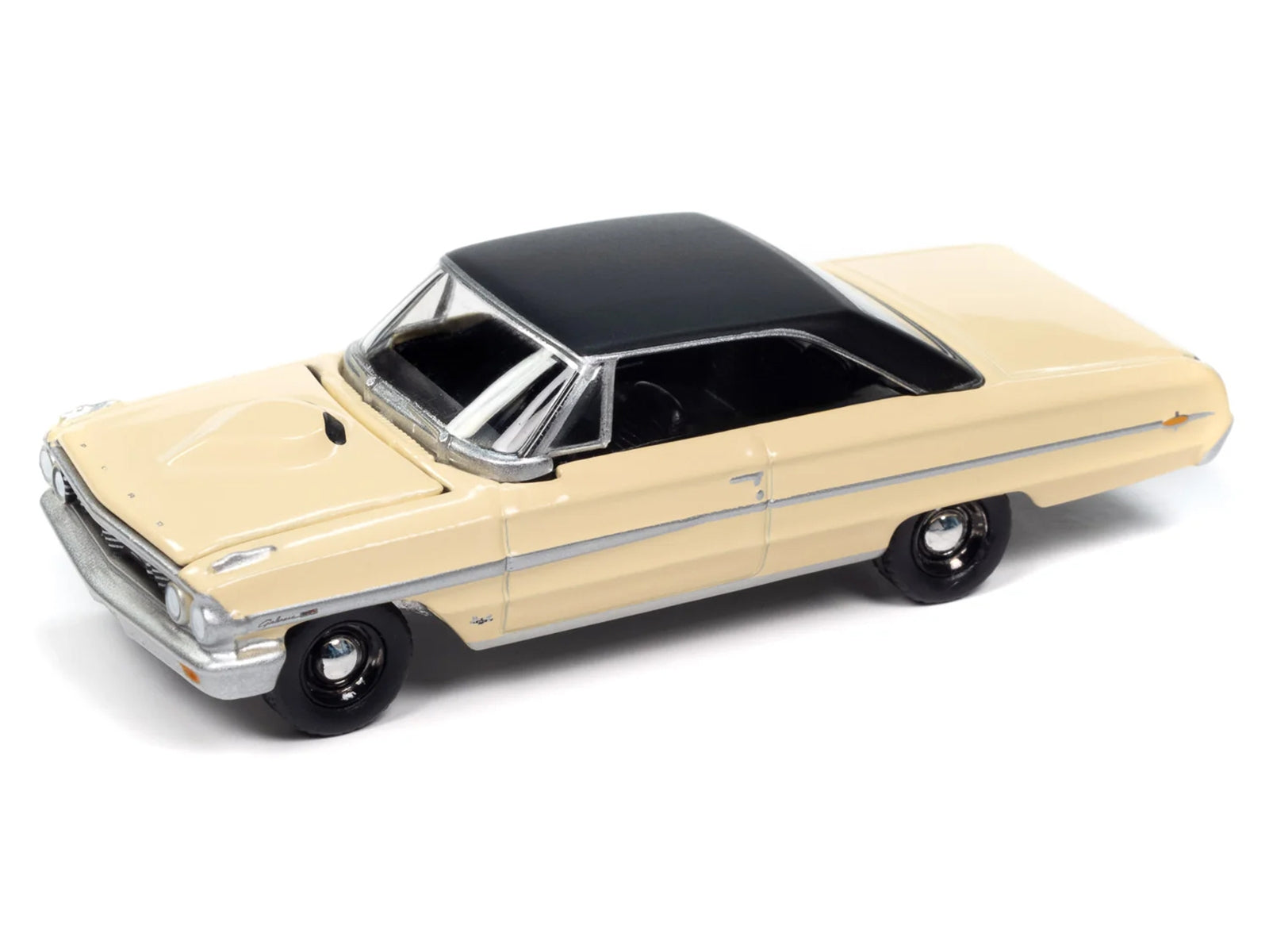 1964 Ford Galaxie 500 XL Sunshine Yellow with Black Top "Vintage Muscle" Series 1/64 Diecast Model Car by Auto World Autoworld