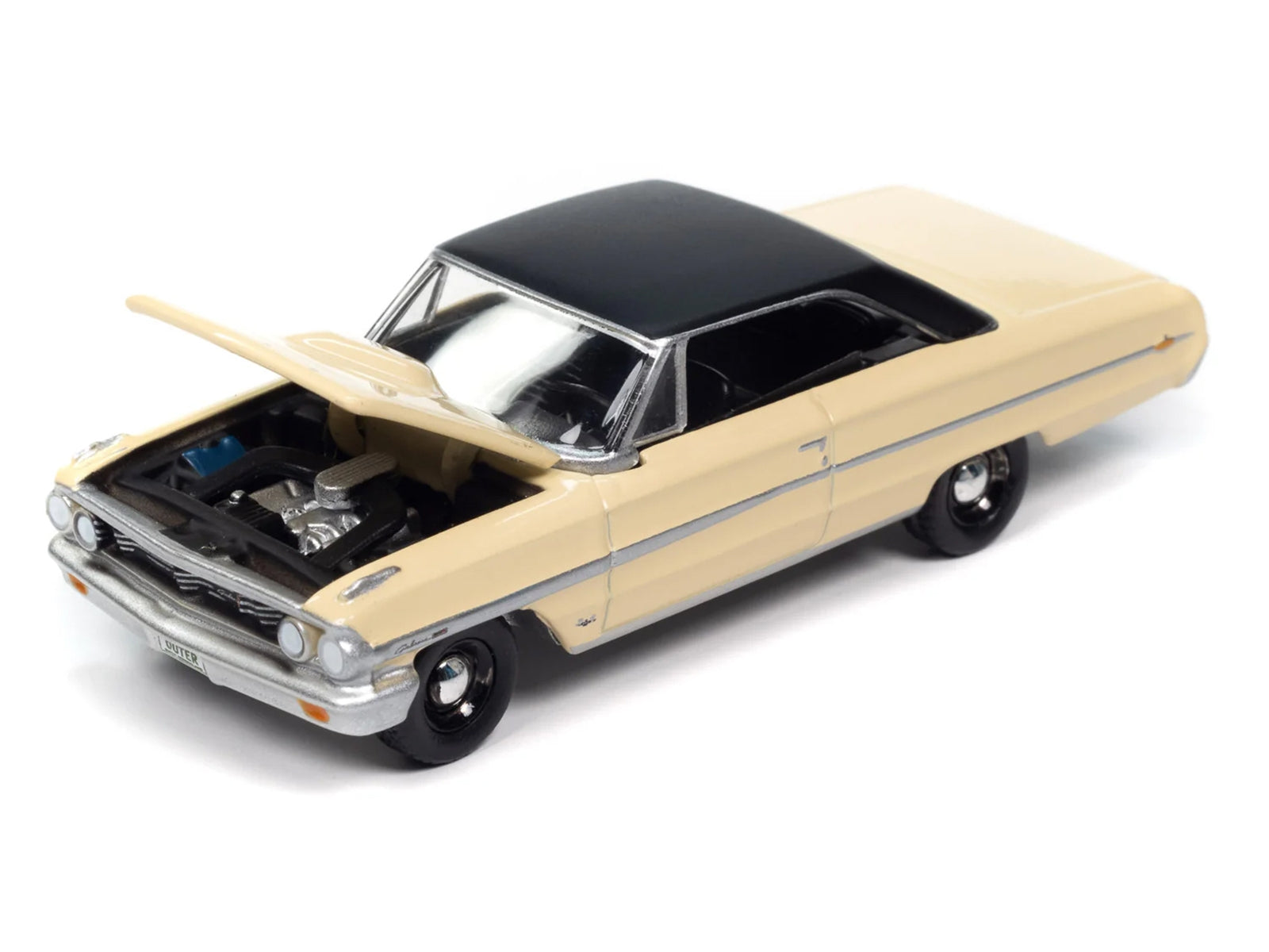 1964 Ford Galaxie 500 XL Sunshine Yellow with Black Top "Vintage Muscle" Series 1/64 Diecast Model Car by Auto World Autoworld