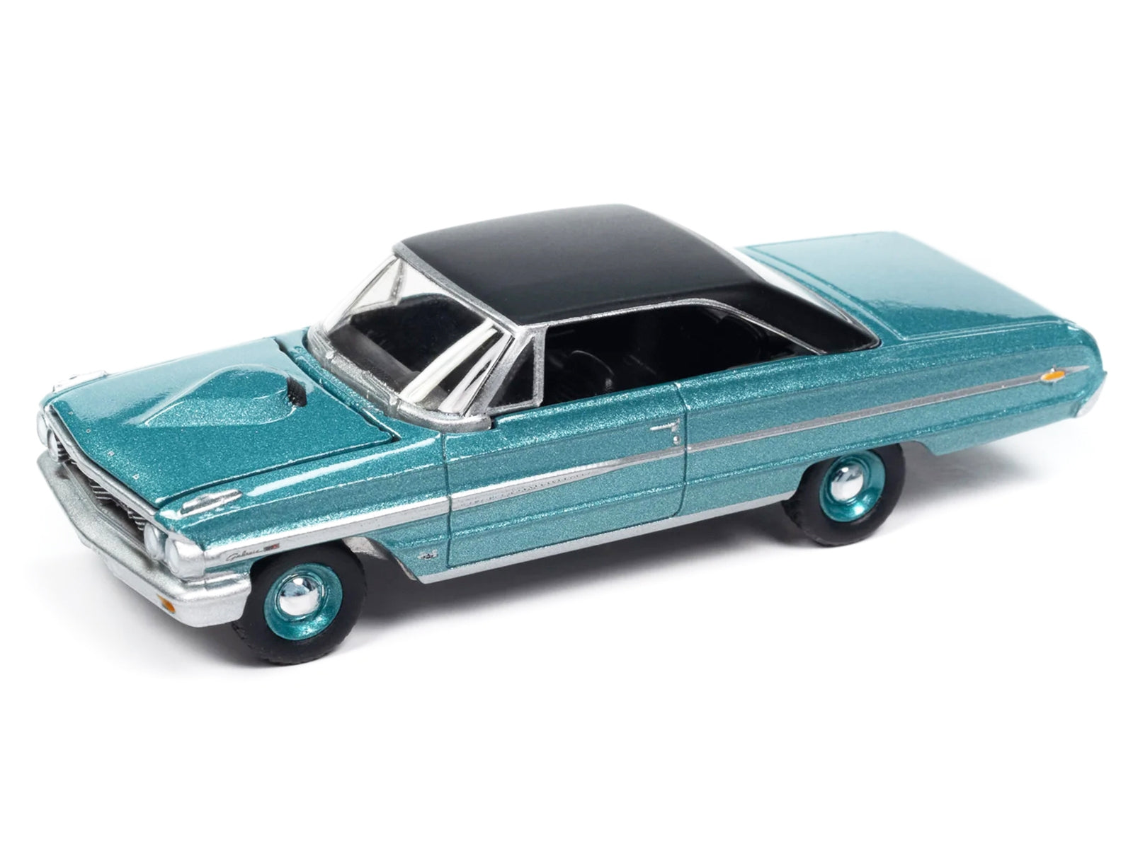 1964 Ford Galaxie 500 XL Dynasty Green Metallic with Black Top "Vintage Muscle" Series 1/64 Diecast Model Car by Auto World Autoworld