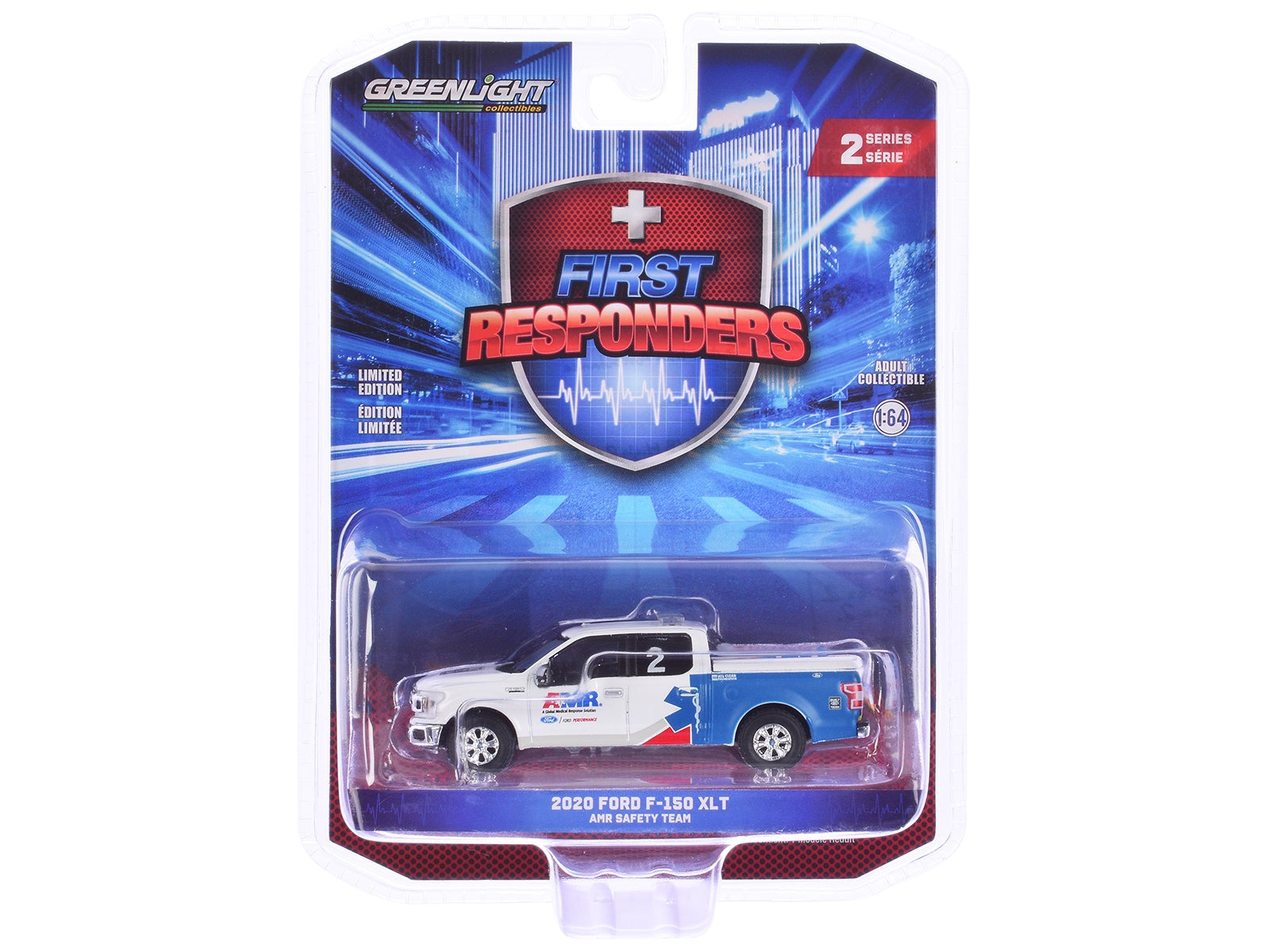 2020 Ford F-150 XLT Pickup Truck "AMR Safety Team" White and Blue "First Responders" Series 2 1/64 Diecast Model Car by Greenlight Greenlight