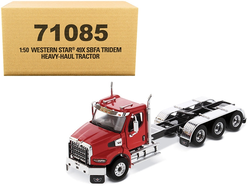 Western Star 49X SBFA Tridem Day Cab Heavy-Haul Truck Tractor Viper Red "Transport Series" 1/50 Diecast Model by Diecast Masters Diecast Masters