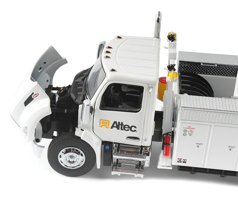 Peterbilt 536 Truck with Altec AA55 Aerial Service Body White "Transport Series" 1/32 Diecast Model by Diecast Masters Diecast Masters