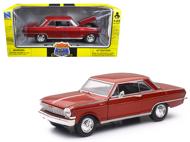 1964 Chevrolet Nova SS Burgundy "Muscle Car Collection" 1/25 Diecast Model Car by New Ray New Ray