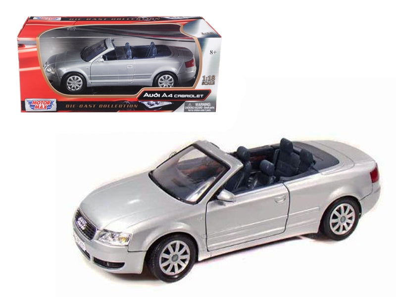 2004 Audi A4 Cabriolet Silver 1/18 Diecast Model Car by Motormax Motormax