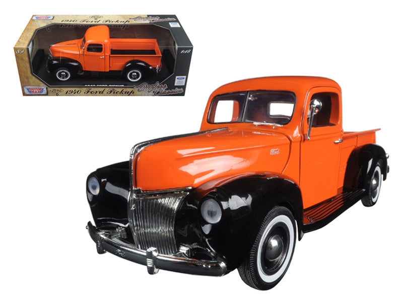 1940 Ford Pickup Truck Orange "Timeless Classics" 1/18 Diecast Model Car by Motormax Motormax