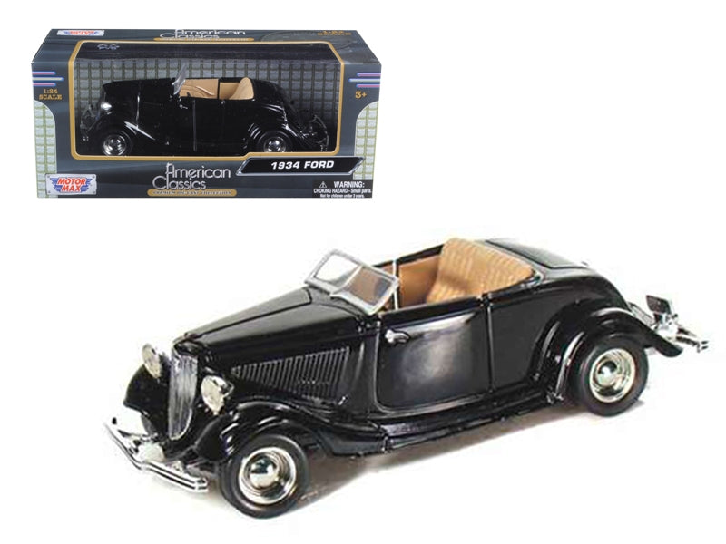 1934 Ford Coupe Convertible Black 1/24 Diecast Model Car by Motormax Motormax