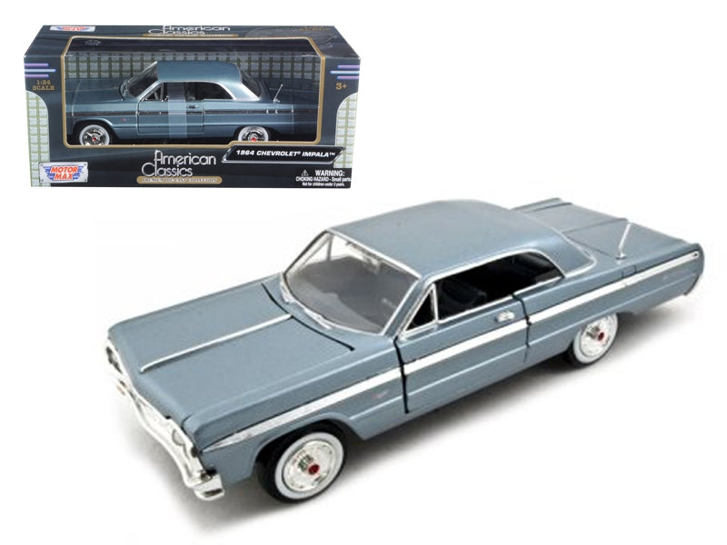 1964 Chevrolet Impala Blue 1/24 Diecast Model Car by Motormax Motormax