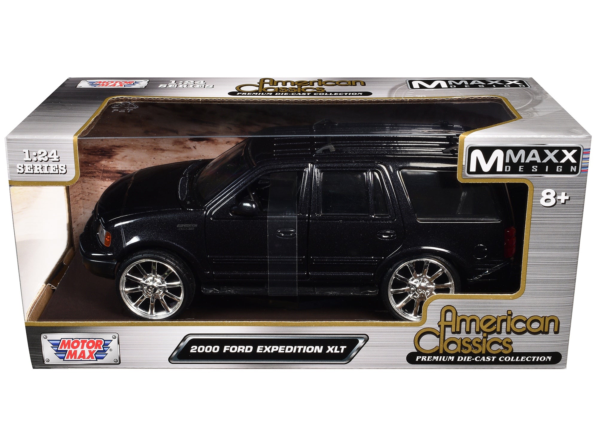 2000 Ford Expedition XLT Black Metallic "Maxx Design" "American Classics" Series 1/24 Diecast Model Car by Motormax Motormax