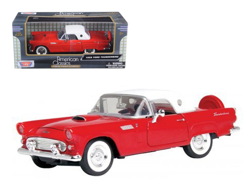 1956 Ford Thunderbird Red 1/24 Diecast Car Model by Motormax Motormax