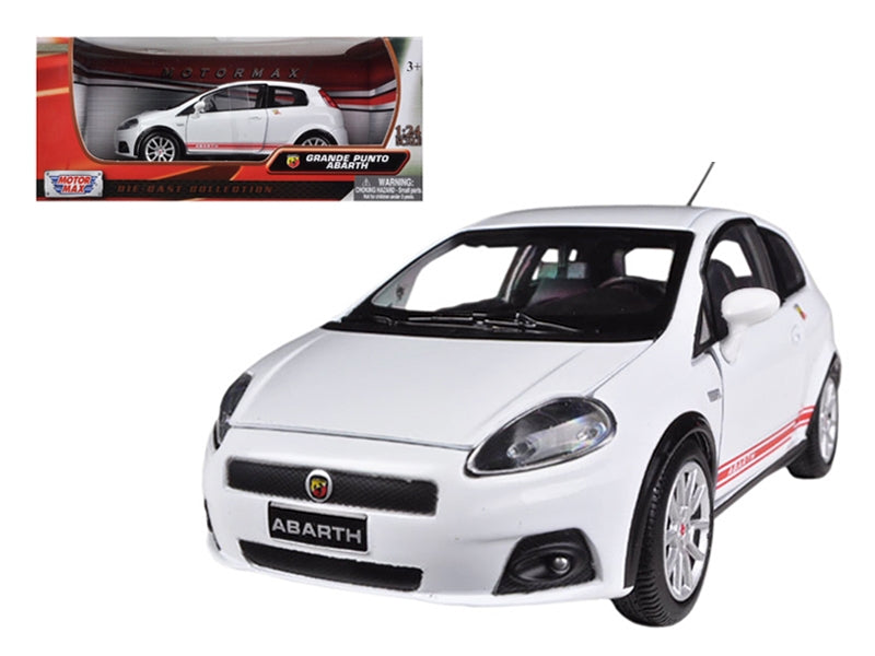 Fiat Grande Punto Abarth White 1/24 Diecast Car Model by Motormax Motormax