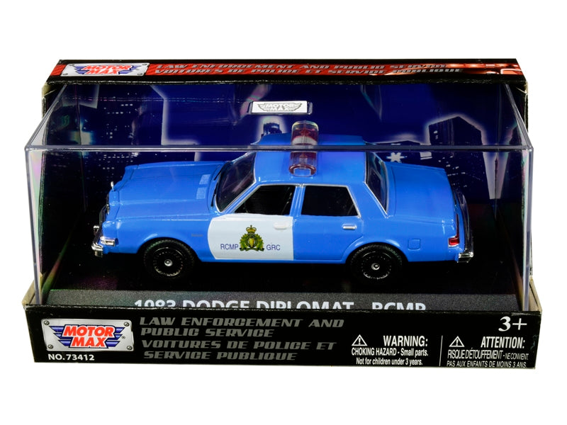 1983 Dodge Diplomat "Royal Canadian Mounted Police" (RCMP) Light Blue and White 1/43 Diecast Model Car by Motormax Motormax