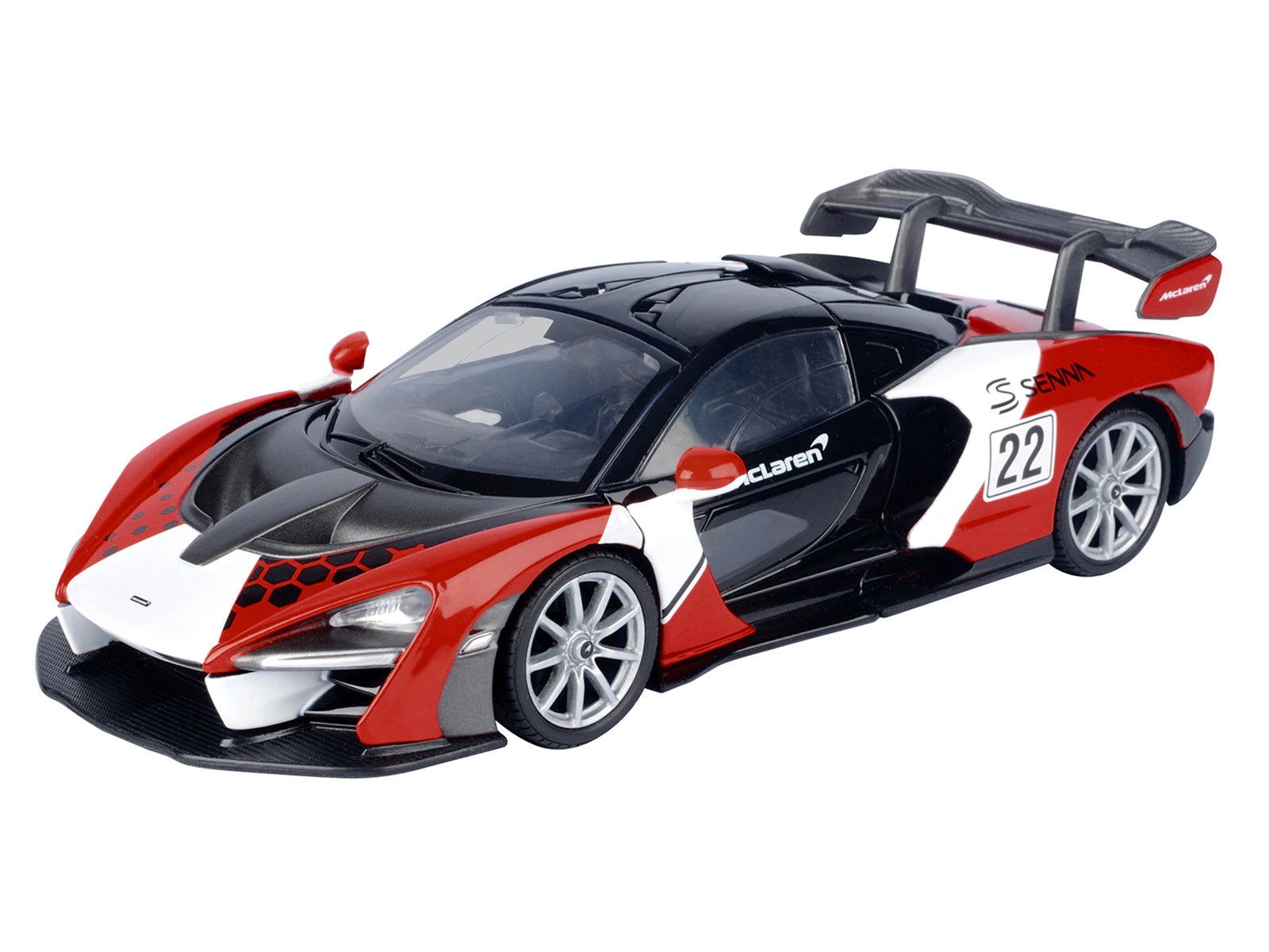 McLaren Senna #22 Black with Red and White Graphics "GT Racing" Series 1/24 Diecast Model Car by Motormax Motormax