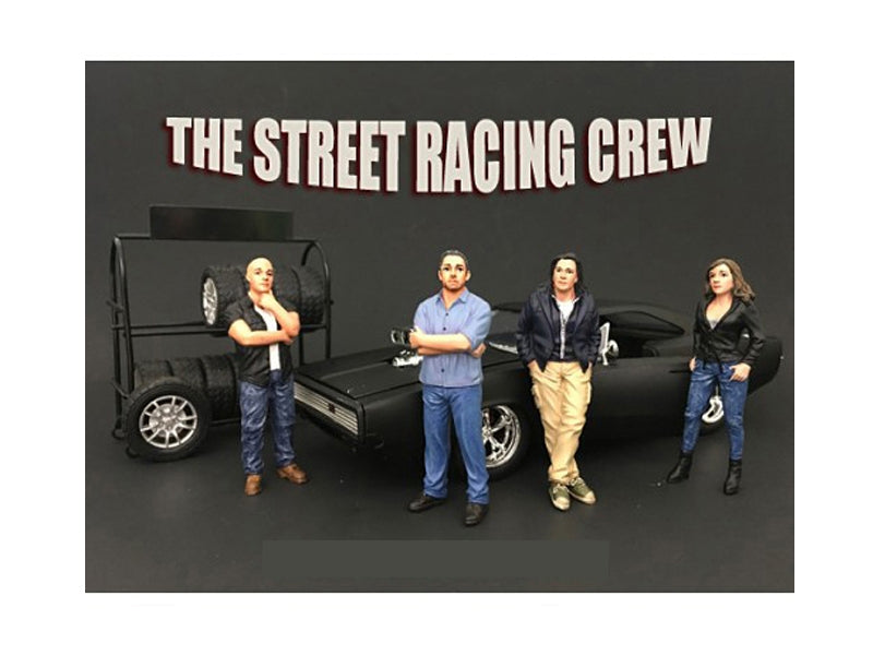 The Street Racing Crew 4 Piece Figure Set For 1:18 Scale Models by American Diorama American Diorama